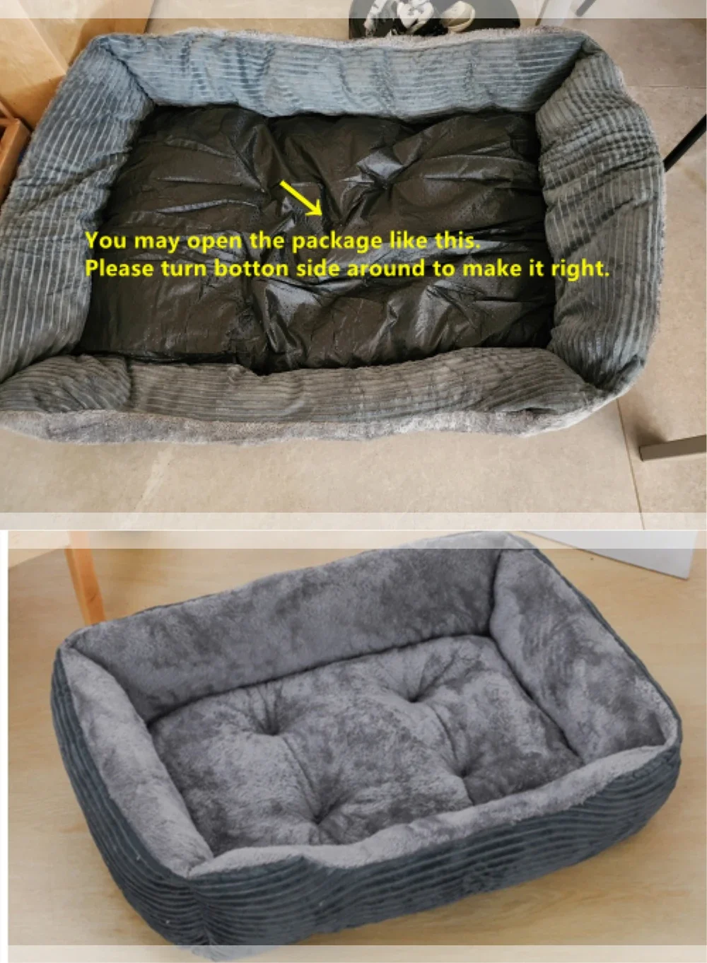 Square Dogs Bed, Dog Pet Accessories, Plush Calming Sofa Bed Soft Cushion for Little Small & Medium Cats Dogs - Image 5