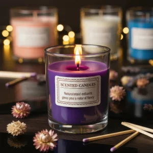 Scented Glass Jar Candle Handmade Soy Wax – Smokeless Aromatherapy Candle for Home Decor, Relaxation, Spa, or Party Gift Set