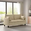mcc direct 2 Seater Sofa, Linen Fabric Loveseat Sofa, Couch Settee with Armrests, Wood Legs for Living Room, Office, Bedroom