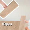 10 pc 40x15cm 3D wood grain vinyl floor tiles, peel off adhesive PVC floor stickers, detachable and reusable, used for home
