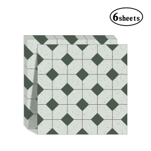 6PCS Anti-skid Floor Tile Sticker Kitchen Bathroom Wall & Floor tiles Peel & Stick Vinyl Floor Stickers DIY For Home Renovation