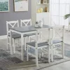 mcc direct Classic Solid Wooden Dining Table and 4 Chairs Set Kitchen Home