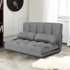 GOFLAME Folding Floor Couch Sofa, 6-Position Adjustable Flip Chair w/ 2 Pillows & Soft Suede Cover