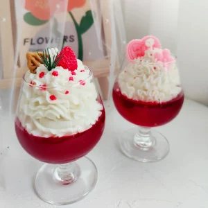 Romantic Creamy Red Wine Glass Scented Candle Soy Wax Dinner Decoration Handmade Gift Perfect for Birthday Parties