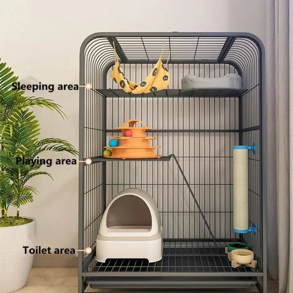 Window Openable Mesh Cat Cages Creative Pet Villa Duplex Luxury Cat Dog House Large Capacity Indoor Cat Cage for Household Use - Image 4