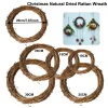 1pcs 10cm 15cm 20cm 25cm 30cm Natural Dried Rattan Wreath Xmas Garland Home Door Wall DIY Decor Gift Christmas etc 
