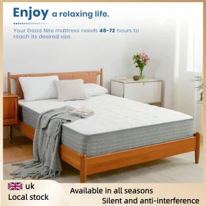 Good Nite 8" Luxury Hybrid Mattress - Small Double 4FT with Cooling Gel Foam & Pocket Springs, Euro-Top Design