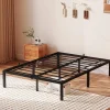 Metal Van Bed Frame, 191×137CM FULL Bed Fram with Underbed Storage Space, Sturdy Steel Slat Support, Tool-Free Quick Assembly