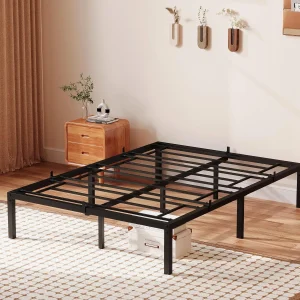 Metal Van Bed Frame, 191×137CM FULL Bed Fram with Underbed Storage Space, Sturdy Steel Slat Support, Tool-Free Quick Assembly