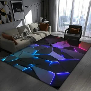 2024 Dazzling 3D Carpet Visual Geometry Pattern Large Area Full Cool Dark Wind Bedroom Gaming Gaming Room Decorative Mat Rug