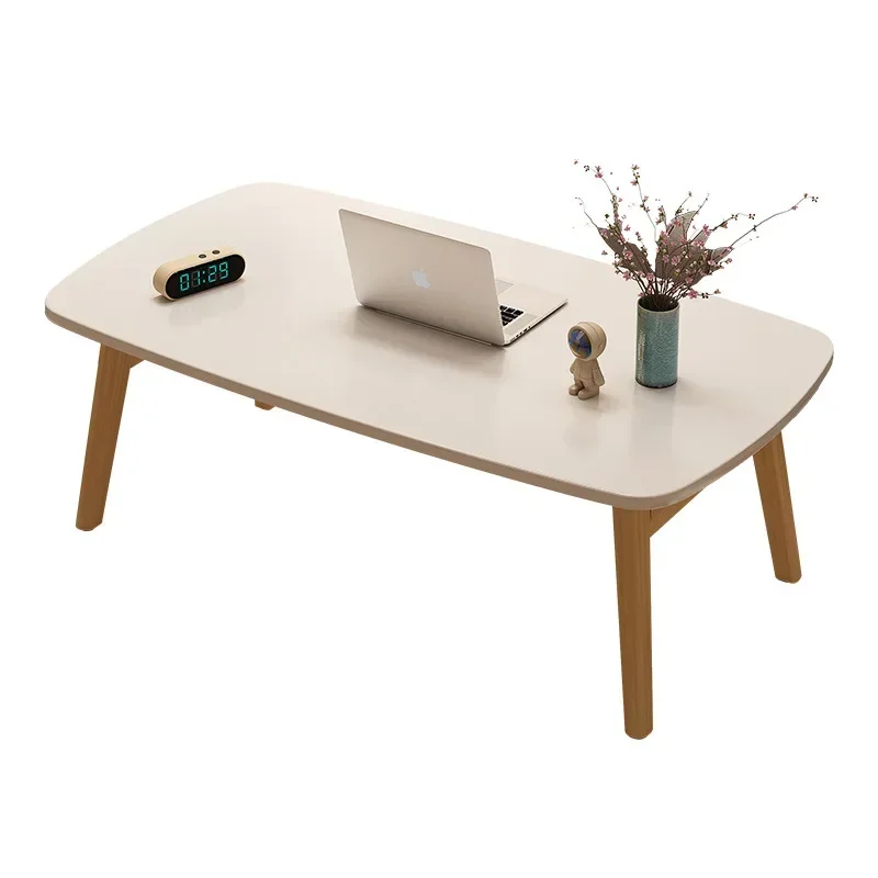 Folding coffee table small apartment solid wood leg folding table simple modern bedroom bay window small table