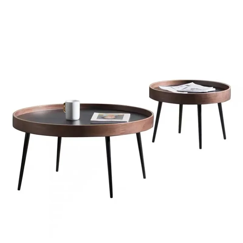 Nordic coffee table living room round small coffee table casual small table - Image 5