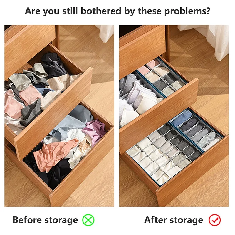 Fabric Underwear Bra Storage Box Underwear Sorting Box Panty Socks Compartment Storage Box Drawer Organizer Home Storage - Image 4
