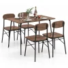 GOFLAME 5 Piece Dining Table Set Rectangular Table & 4 Chairs Kitchen Wooden Furniture