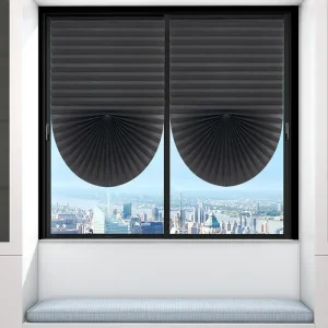 Easy to Install Light Filtering Pleated Paper Shades for Window Temporary and Portable Blinds with Clips Roman Zebra Curtain
