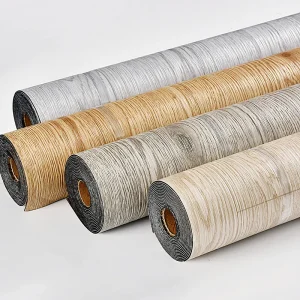 wooden pattern stickers in rolls anti friction self adhesive wallpaper waterproof wall and floor stickers for home decoration