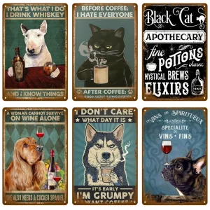 Vintage Tin Sign Home Decor Items Wall Decor Art Wall Mural Room Decoration Items Decor Men Retro Metal Sign Plate Bar Posters