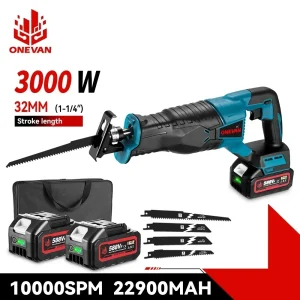 ONEVAN 3000W 10000SPM Electric Reciprocating Saw Electric Chainsaw Saber Saw Cordless Cutter Tool For Makita 18V Battery Pin