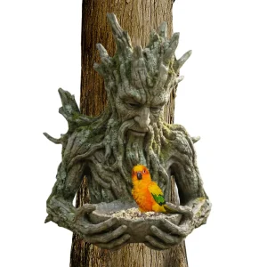 Resin Bird Feeder Sculpture Outdoor Bird Feeder Garden Sculpture Courtyard Art Decoration For Robins Sparrows Budgies Backyard