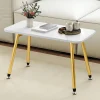 YITAHOME Folding Coffee Table 80x40x45cm - Portable Side Table for Living Room/Bedroom/Office, White (No Assembly)