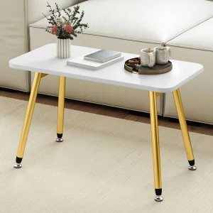 YITAHOME Folding Coffee Table 80x40x45cm - Portable Side Table for Living Room/Bedroom/Office, White (No Assembly)