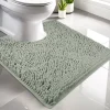 Luxury Chenille Toilet Rugs U-Shaped 50X50cm Soft Absorbent Non-Slip Contour Bathroom Rugs Machine Washable Contoured Bath Mats