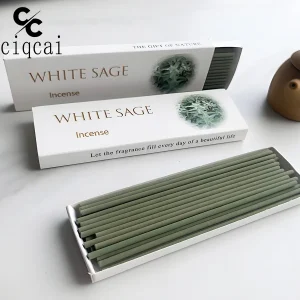 White Sage High-Quality Chinese Incense, 12cm Long Natural Incense Sticks, 35 Sticks/Box, Made from White Sage Incense Powder, with a Strong and Long-Lasting Fragrance, Refreshing and Invigorating, Purifying the Air, Suitable for Home, Office, Hotel, Club, Etc., Light Luxury Packaging, Ideal for Holiday Gifts