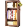Nyana fabric dressing wardrobe with side pockets 160x70x45cm - clothes and shoes organizer 2025new