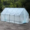 Tower-Type Simple Insulated Rain-Proof Greenhouse with Plastic-Coated Iron Pipe Supports, Insect-Proof Balcony Greenhouse for Su
