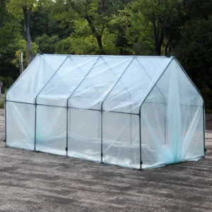 Tower-Type Simple Insulated Rain-Proof Greenhouse with Plastic-Coated Iron Pipe Supports, Insect-Proof Balcony Greenhouse for Su