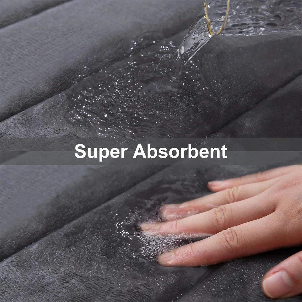 Homaxy Memory Foam Bath Mat Super Absorbent Bathroom Rug Shower Carpet Soft Coral Velvet Floor Rug Home Decoration Non-Slip Mats - Image 4