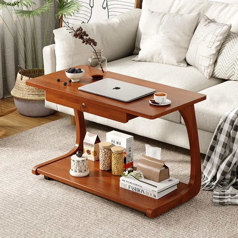 trolley small coffee table bedside table removable side computer desk rack - Image 2