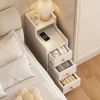 Bedside table Extremely narrow bedside crevice shelf bedside side low cabinet