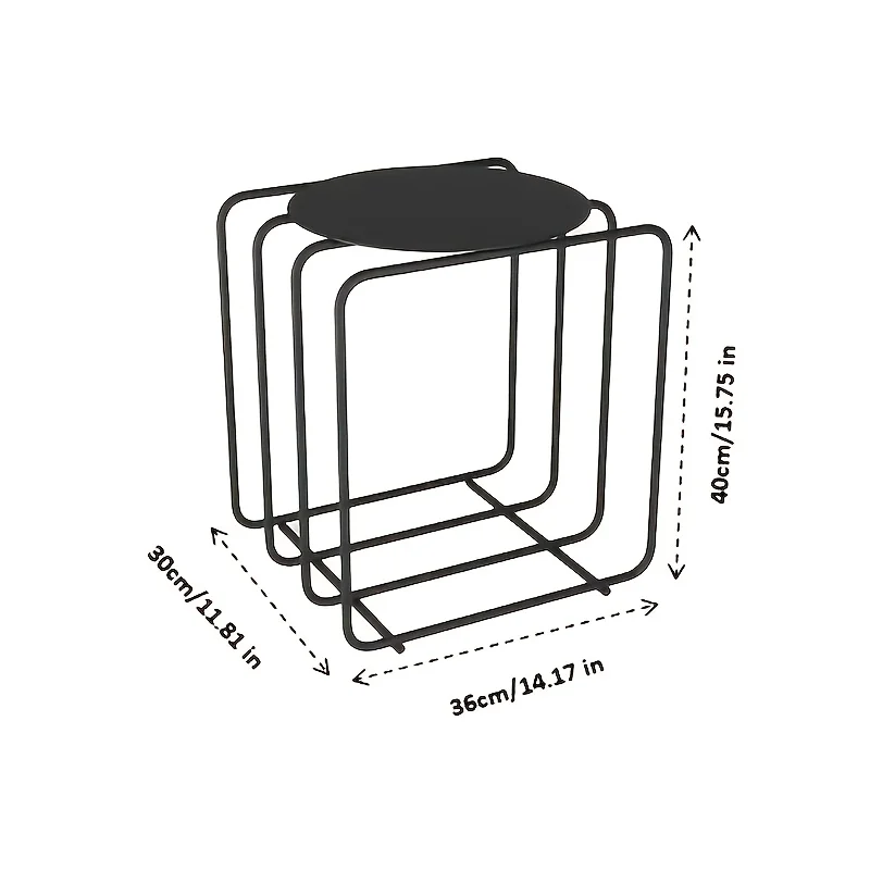 1pc of minimalist home iron art table/tea table, sofa side shelf/bookcase/coffee table, office decorative accessory - Image 4