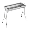 Barbecue Grill, Stainless Steel BBQ, Large Folding Portable BBQ Grill, Charcoal Grill for Outdoor Cooking Camping Hiking Picnics