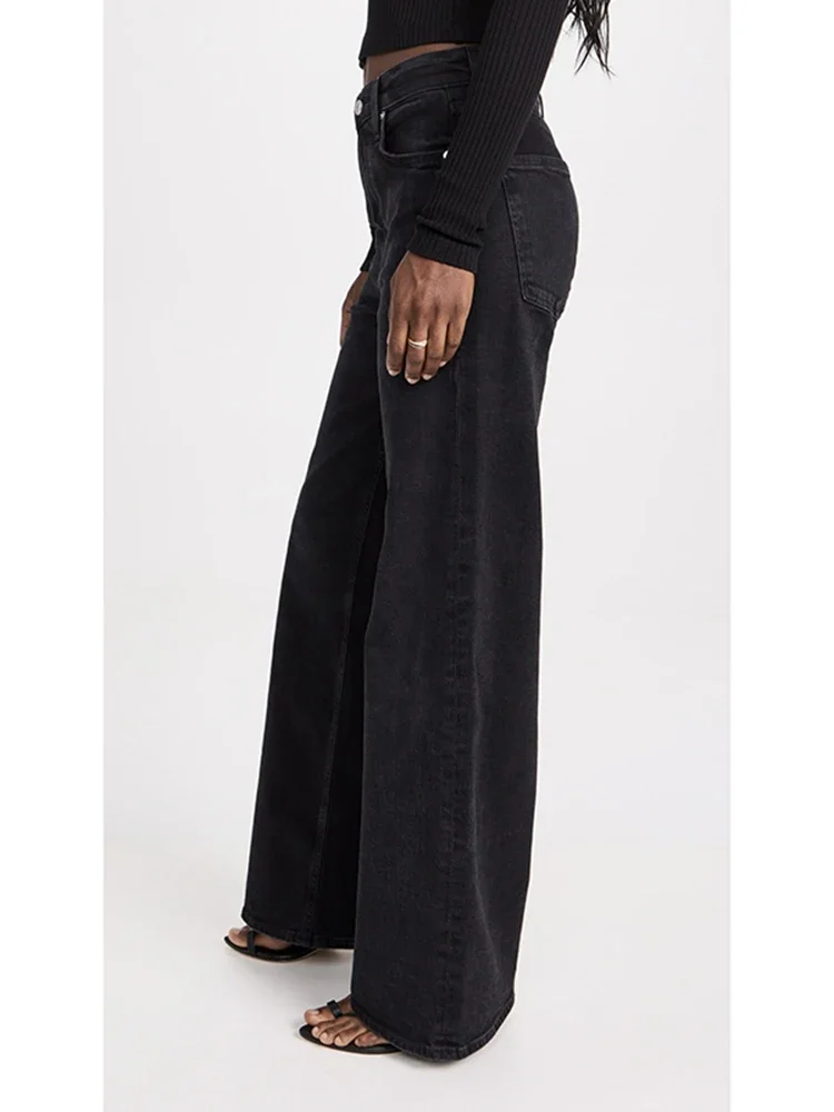 Lady Casual Fashion Baggy Straight Leg Jeans Girls Comfortable High Waist Denim Pants Women Solid Cheap Daily Trousers - Image 3