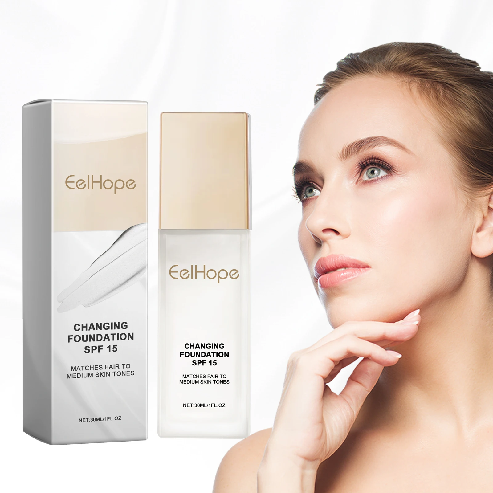 Color Changing Foundation Moisturizing Hides Wrinkles Lines SPF 15+ Hydrating Color Longwearing Waterproof Makeup Base Concealer - Image 6