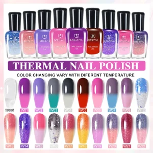 Thermochromic Nail Polish Set - No Lamp Quick Dry, Non-Peelable, Cross-Border Supply for Gradient Nail Art
