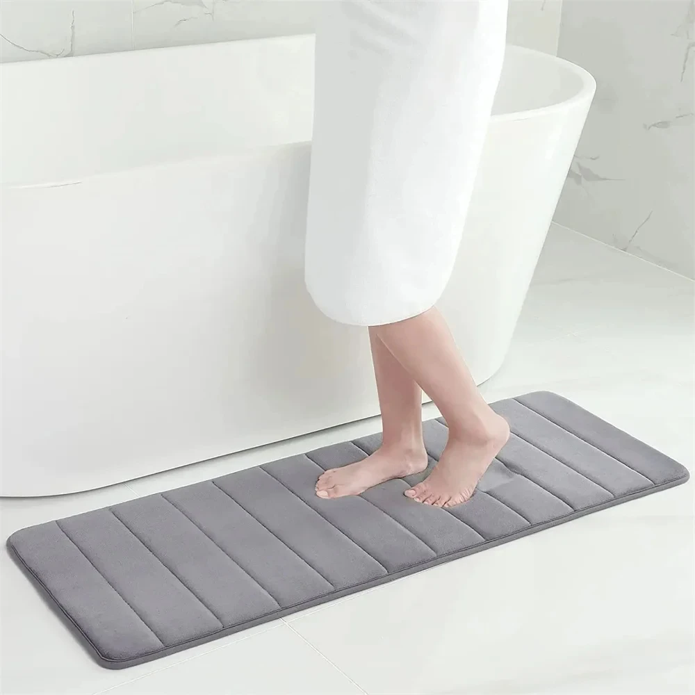 Homaxy Memory Foam Bath Mat Super Absorbent Bathroom Rug Shower Carpet Soft Coral Velvet Floor Rug Home Decoration Non-Slip Mats - Image 2