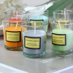 Romantic Smokeless Soy Candle, Glass Cup Wax, Scented Candle, Gift Box for Home and Wedding Decoration Favors, 103