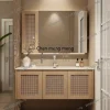 F182 Multifunctional Cabinet Bathroom Sink Storage Rack Mirror Pillar Wall File Locker Narrow Drawer, Towels