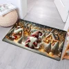 VIKAMA Winter Christmas Snowman Rug Suitable for Bedroom and Living Room Soft and Comfortable Floor Mat Home Decor