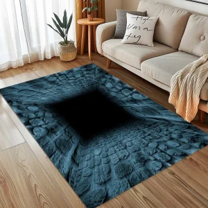 3D Deep Hole Rug Optical Illusion Rug Non Slip Machine Washable Carpet Bedroom Living Room Bathroom Dormitories Floor Mat