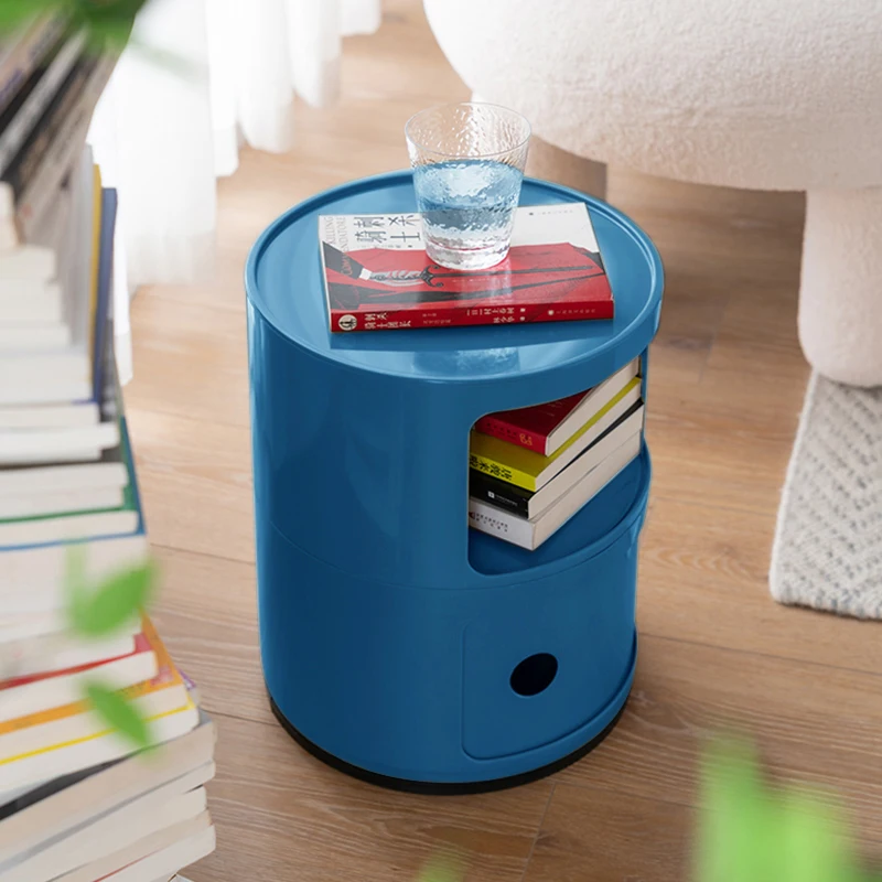 Cylindrical multi-layer plastic storage drawer cabinet, living room bedroom storage cabinet bedside cabinet side cabinet - Image 3