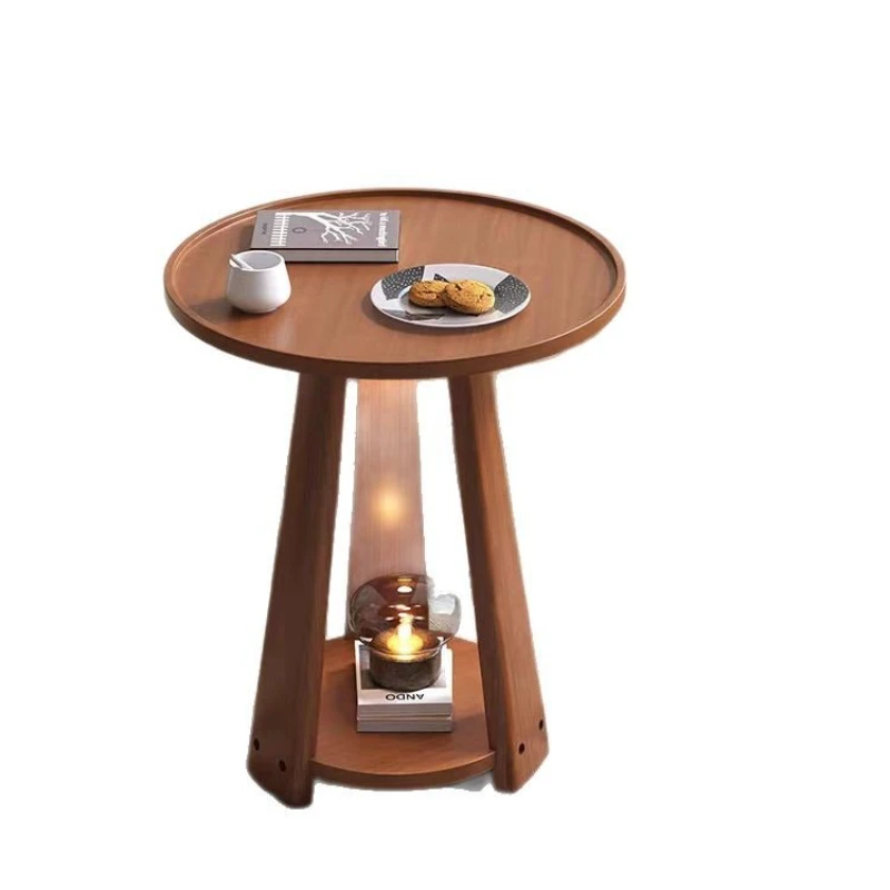 Solid wood sofa edge corner few living room double coffee table - Image 5