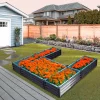 Anthracite U-shaped Raised Garden Bed with 5 Compartments for Gardens, Residential Areas