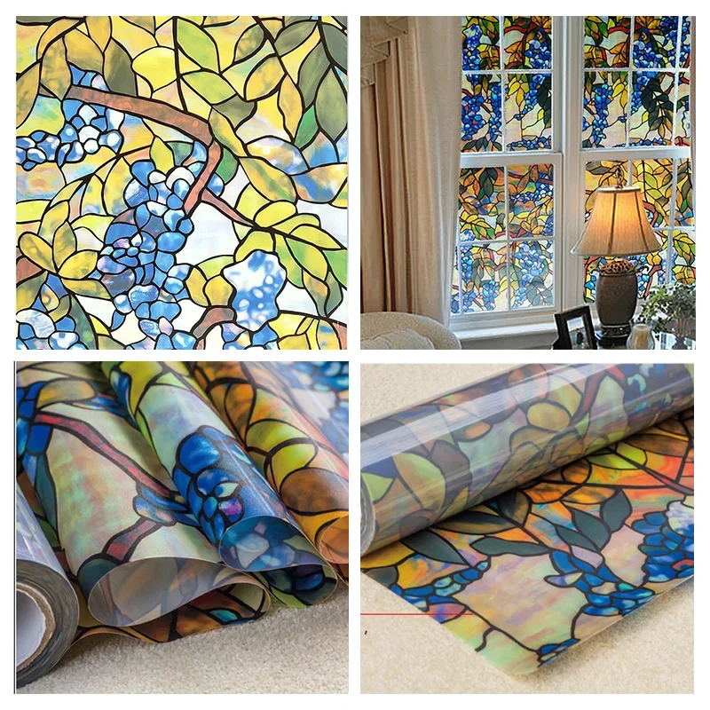 Window Privacy Film Adhesive Film Static Clings 3D Decorative Flower Window Film Stained Vinyl Glass Christmas Window Sticker - Image 6