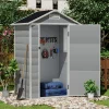 Durable Outdoor Plastic Garden Tool Shed for Yard Patio Bicycle Accessories Tool Storage Shed with Doors and Windows