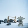 Mini Pagoda Shape Sandstone Pavilion Ornament Indoor Outdoor Garden Decor Landscape Tower Statue Zen Garden Decoration
