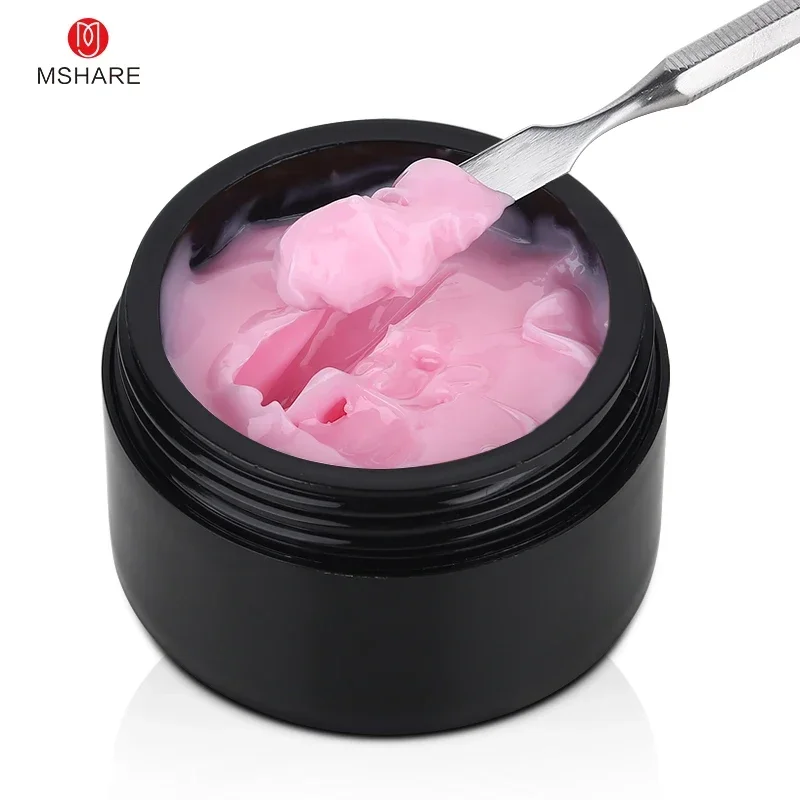 MSHARE Dark Pink Jelly Gel Builder Nails Extension TPO Free Gel Nail Construction 50ml Hard Building Nail UV LED Gel - Image 4